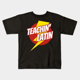 Super Latin Teacher - Funny Teacher Superhero Lightning Edition Kids T-Shirt